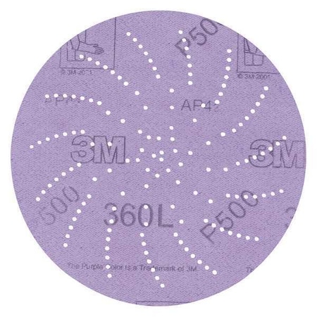 Hook-and-Loop Sanding Disc, 3" Dia, Multi-Hole, Aluminum Oxide, P400 Grit, Open Coat Type, 360L