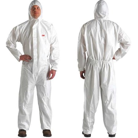 Hooded Disposable Coveralls, 3XL, White, Microporous Laminate