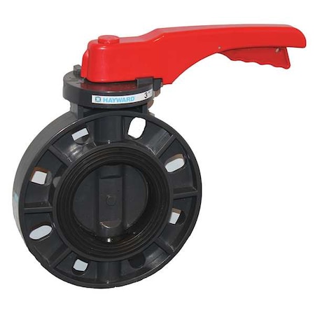 Butterfly Valve, 3", PVC/EPDM, Lever Handle