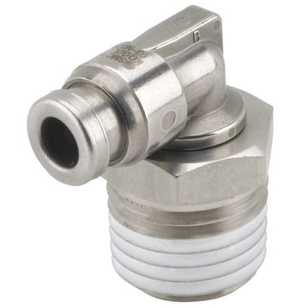 1/2" x 3/8" Tube x MNPT SS Male 90 Degree Elbow