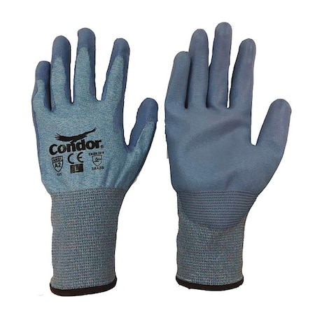 Cut Resistant Coated Gloves, Cut Level A2 ,Dipped ,Polyurethane ,Smooth ,S 1 PR