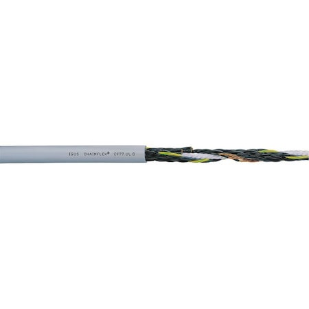 Control Cable, 18 AWG, 7 C, Gray, PUR, 1,000 V, 100 ft