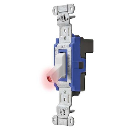 Pilot Lit Wall Swtch, 1-Pole, 120/277V, 15A