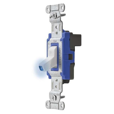 Illuminated Wall Switch,3-Way,15A,Wht