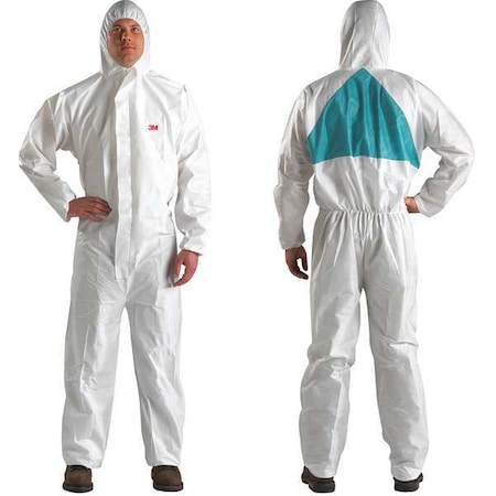 Hooded Disposable Coveralls, M, White, SMMMS