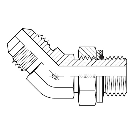 Hose Adapter,3/4",JIC,1/2",BSPP