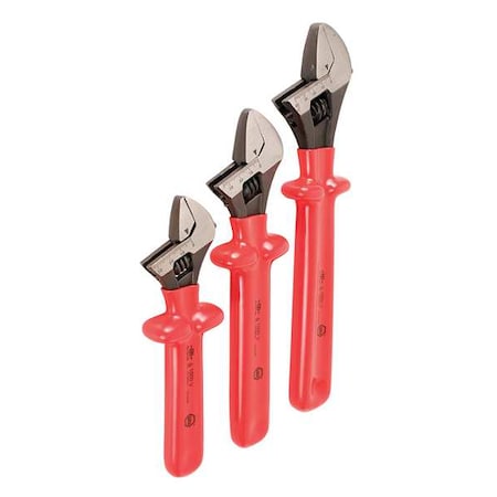 Adj. Wrench Set,Ins.,8",10",12",3 Pc.