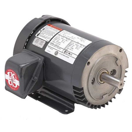 Three-Phase General Purpose Motor, 1 HP, 145TC Frame, 208-230/460V AC Voltage, 1200 Nameplate RPM