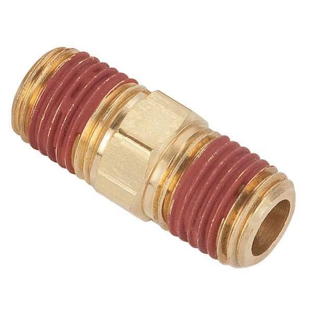 Hex Nipple Brass Hex Nipple, 1/4 in Male NPT X 1/4 in Male NPT