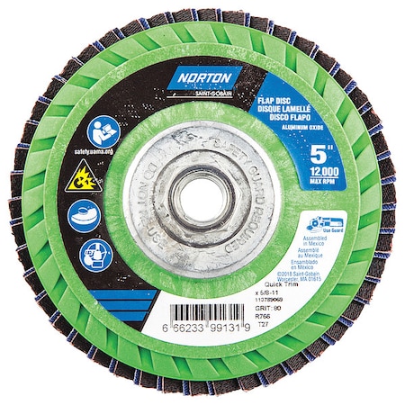 Flap Disc,5 In x 80 Grit,5/8-11