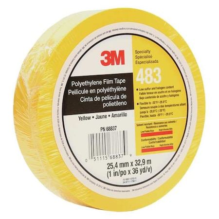 Sealing Tape, Yellow, 36 yd L, 1 in W