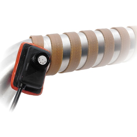 Heating Tape, Adjustable Thermostat Control, 120VAC, 72W, 0.5"W x 2'L