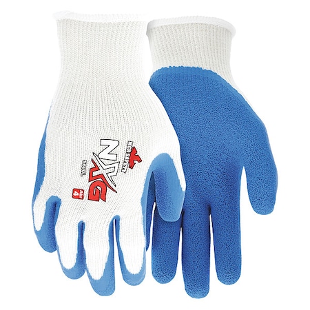 Coated Gloves, Latex, Textured, Palm, Not Tested Abrasion Level, White, S (7) 1 PR