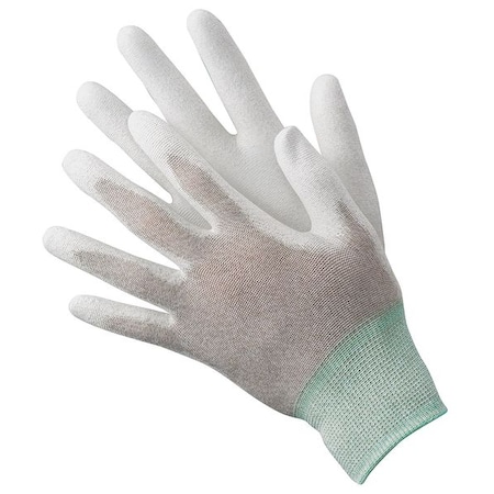 Antistatic Gloves, Nylon/Copper Fiber Yarns, 9 5/8 in L, 15 ga, Tan/White, 2XL, 1 PR