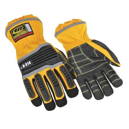 RINGERS(R) R314 Cut Resistant Impact Gloves, Aramid Palm, XL, Yellow