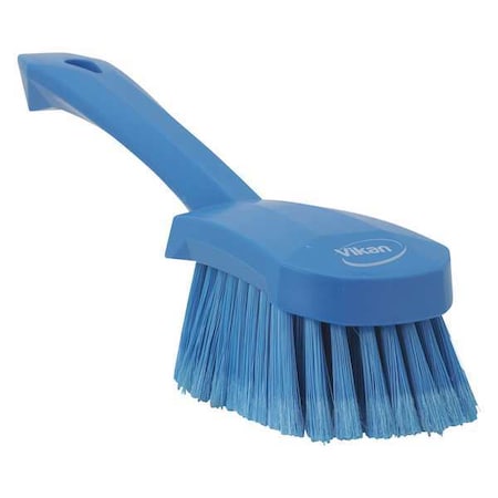 3 in W Scrub Brush, Soft, 5 57/64 in L Handle, 4 1/2 in L Brush, Blue, Plastic, 10 in L Overall