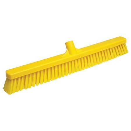 24 in Sweep Face Broom Head, Soft, Synthetic, Yellow