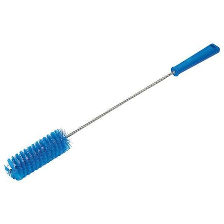 1-5/8" W Tube and Valve Brush, Stiff, 13 3/4 in L Handle, 5 in L Brush, Blue, 19 57/64 in L Overall