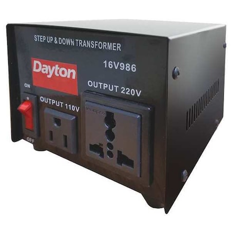 Step Up/Step Down Voltage Converter, 110V AC to 220V AC, 220V AC to 110V AC, 500VA, 50/60 Hz, Metal