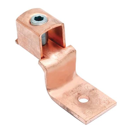 Mechanical Lug, 6 AWG Max, 1 Conductor, 1 Hole, #10 Stud, Copper