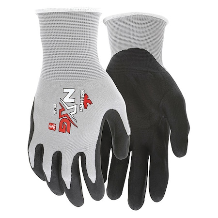 Coated Gloves, Foam Nitrile, Foam, Palm, 3 Abrasion Level, Gray, L (9) 1 PR