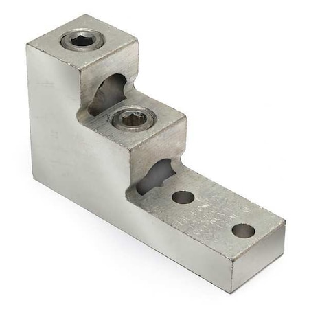 Mechanical Lug, 600 kcmil Max, 2 Conductor, 2 Hole, 3/8 in Stud, Aluminum