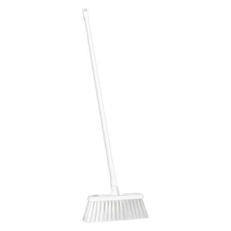12 in Sweep Face Push Broom, Stiff, Synthetic, White