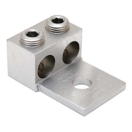 Mechanical Lug, 600 kcmil Max, 2 Conductor, 1 Hole, 1/2 in Stud, Aluminum
