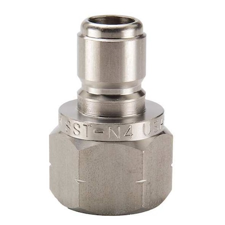 Hydraulic Quick Connect Hose Coupling, 303 Stainless Steel Body, Ball Lock, 1/2"-14 Thread Size