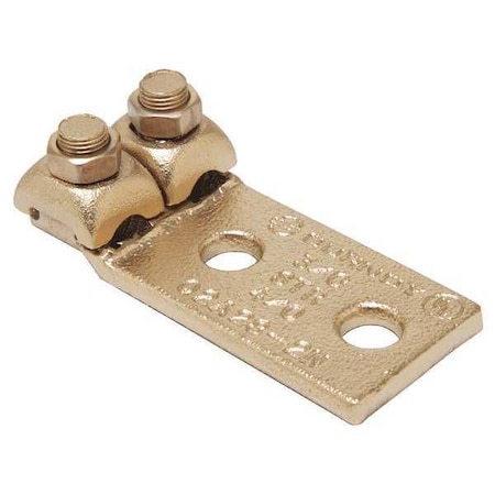 Mechanical Lug, 350 kcmil Max, 2 Conductor, 2 Hole, 1/2 in Stud, Copper