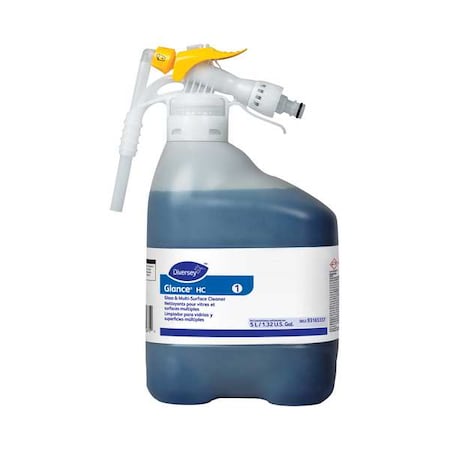 Liquid Glass and All Purpose Cleaner, 5L, Blue, Unscented, Hose End Connection Bottle