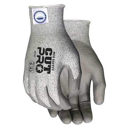 Cut-Resistant Coated Gloves, Cut Level A3 ,Dipped ,Polyurethane ,Smooth ,2XL 1 PR