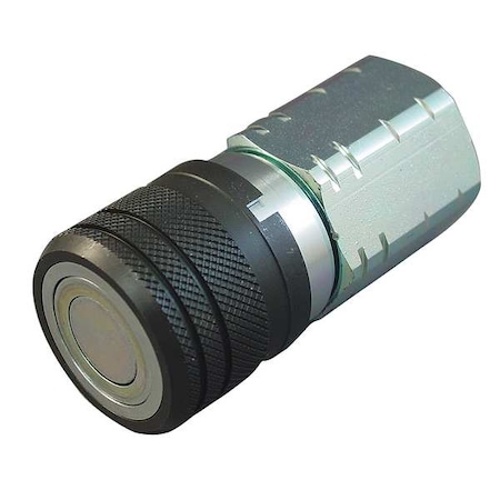 Hydraulic Quick Connect Hose Coupling, Steel Body, Push-to-Connect Lock, 1-1/16"-12 Thread Size