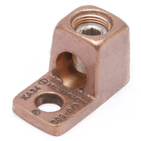 Mechanical Lug, 500 kcmil Max, 1 Conductor, 1 Hole, 1/2 in Stud, Copper