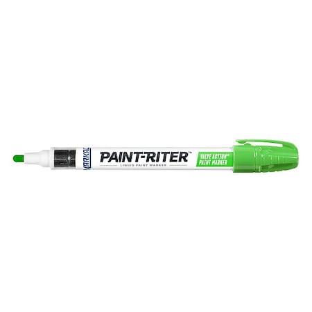 Paint Marker, Medium Tip, Fluorescent Green Color Family, Paint