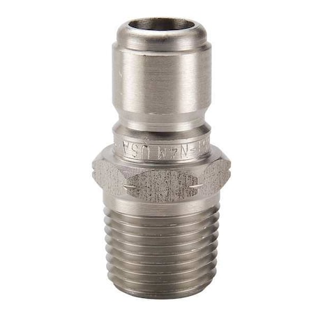 Hydraulic Quick Connect Hose Coupling, 303 Stainless Steel Body, Ball Lock, 3/4"-14 Thread Size