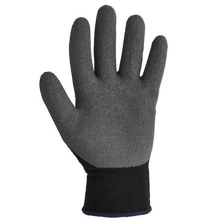 Coated Gloves, Latex, Crinkled, Palm, 2 Abrasion Level, Black/Gray, 2XL (11) 1 PR
