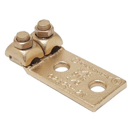 Mechanical Lug, 2/0 AWG Max, 2 Conductor, 2 Hole, 1/2 in Stud, Copper