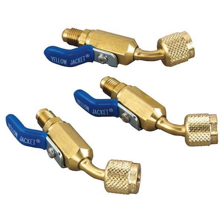 Ball Valve Adapter,1/4 In MxF,45 Deg,PK3