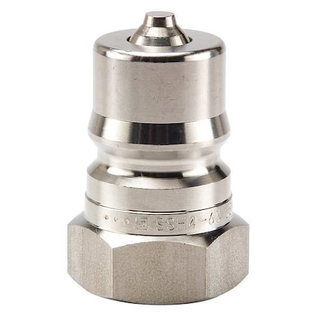 Hydraulic Quick Connect Hose Coupling, 316 Stainless Steel Body, Sleeve Lock, 1/8"-27 Thread Size
