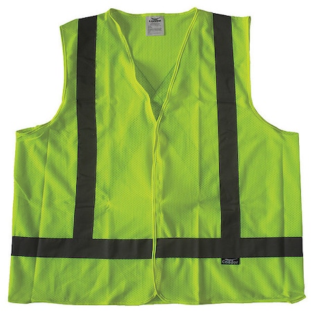Safety Vest,Yellow/Green,Hook-and-Loop