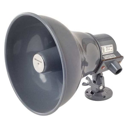 Horn, Fire Alarm, Continuous/Pulse, 25/70V, 93 to 102dB, Steel, Gray, Wall Mount