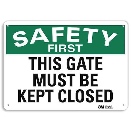 Safety Sign, 10 in H, 14 in W, Plastic, English, U7-1257-NP_14X10