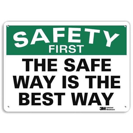 Safety Sign, 10 in H, 14 in W, Plastic, English, U7-1252-NP_14X10