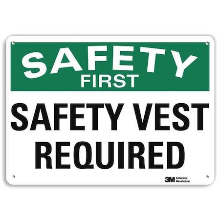 Safety Sign, 7 in H, 10 in W, Plastic, Vertical Rectangle, English, U7-1248-NP_10X7
