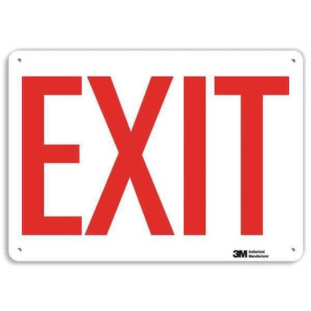 Exit Sign, Recycled Plastic, 14" W, 10" H, Exit, White