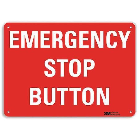 Emergency Stop Button, 7 in x 10 in, Vertical Rectangle, Plastic, U7-1155-NP_10X7