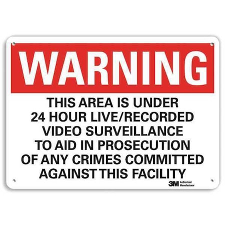 Warning Sign, 10 in H, 14 in W, Plastic, Horizontal Rectangle, English, U6-1236-NP_14X10