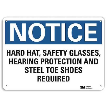 Plastic Notice Sign,4 Holes,14"x10", U5-1254-NP_14X10