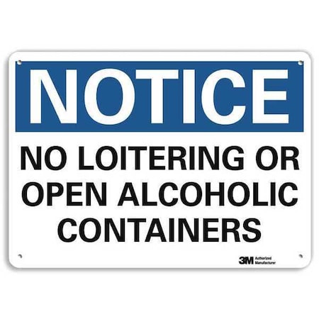 Notice Sign, 10 in H, 14 in W, Plastic, Horizontal Rectangle, English, U5-1385-NP_14X10